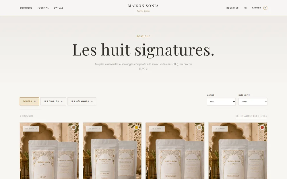 Aperçu du site Maison Sonia, réalisé pour ce client