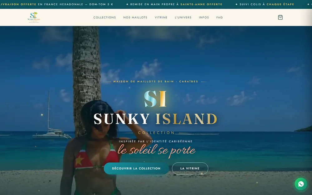 Aperçu du site Sunky Island, réalisé pour ce client
